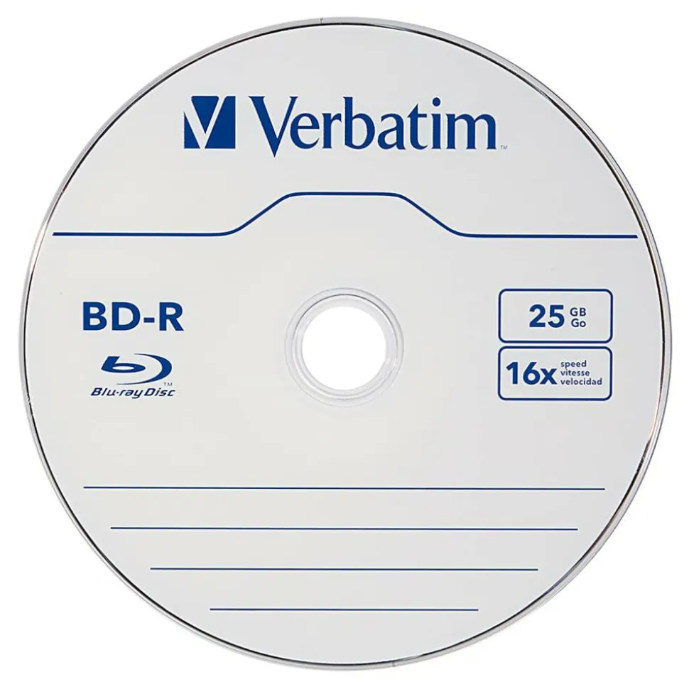 Verbatim BD-R 25GB 16X Disc Spindle, Box Of 25