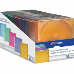 Verbatim CD and DVD Slim Jewel Cases Multi-Color 50 PK