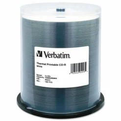 Verbatim CD-R DataLifePlus Printable Recordable Disc, 700 MB/80 min, 52x, Spindle, White, 100/Pack