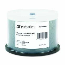 Verbatim CD-R DataLifePlus Printable Recordable Disc, 700 MB/80 min, 52x, Spindle, White, 50/Pack