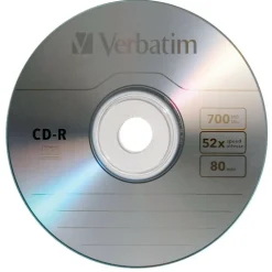 Verbatim CD-R Recordable Disc, 700 MB/80 min, 52x, Spindle, Silver, 100/Pack