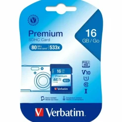 Verbatim Class 10 Secure Digital High Capacity (SDHC) Memory Card, 16GB