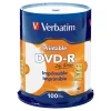 Verbatim DVD-R 4.7GB 16X Life Series White Inkjet Printable, Hub Printable - 100pk Spindle