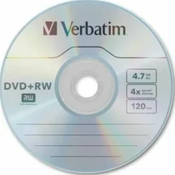 Verbatim DVD+RW Rewritable Media Spindle, 4.7GB/120 Minutes, Pack Of 30