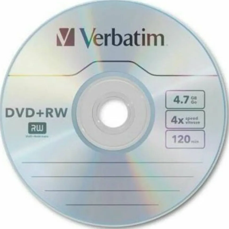 Verbatim DVD+RW Rewritable Media Spindle, 4.7GB/120 Minutes, Pack Of 30