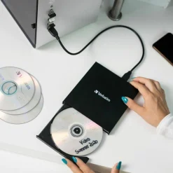 Verbatim External Slimline CD/DVD Writer, 8X DVD Write Speed/24X CD Write Speed
