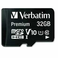 Verbatim 32GB Premium microSDHC Memory Card with Adapter, UHS-I V10 U1 Class 10 - 32GB