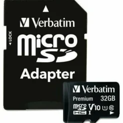 Verbatim 32GB Premium microSDHC Memory Card with Adapter, UHS-I V10 U1 Class 10 - 32GB