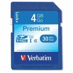 Verbatim 4GB Premium SDHC Memory Card, UHS-I U1 Class 10, Up to 30MB/s Read Speed