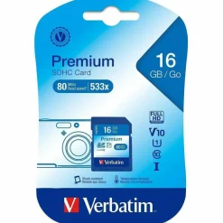 Verbatim Premium 16 GB Class 10/UHS-I (U1) SDHC - 4 / Box