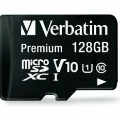 Verbatim Premium UHS-I Class 10 MicroSDXC Memory Card With Adapter, 128GB