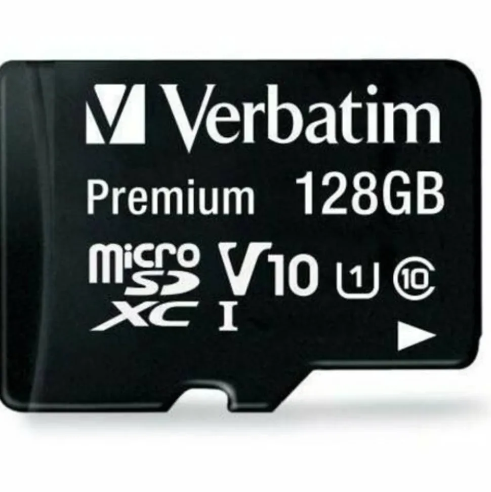 Verbatim Premium UHS-I Class 10 MicroSDXC Memory Card With Adapter, 128GB