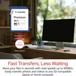 Verbatim Premium UHS-I Class 10 SDXC Memory Card, 128GB