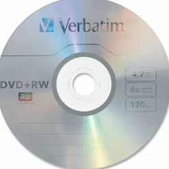 Verbatim QZ2776 DVD+RW Disc Spindle, Silver, Pack Of 10