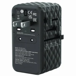 Verbatim UTA-06 Gan III Universal Travel Adapter, (2) USB-A/(2) USB-C/Quick Charge 4+
