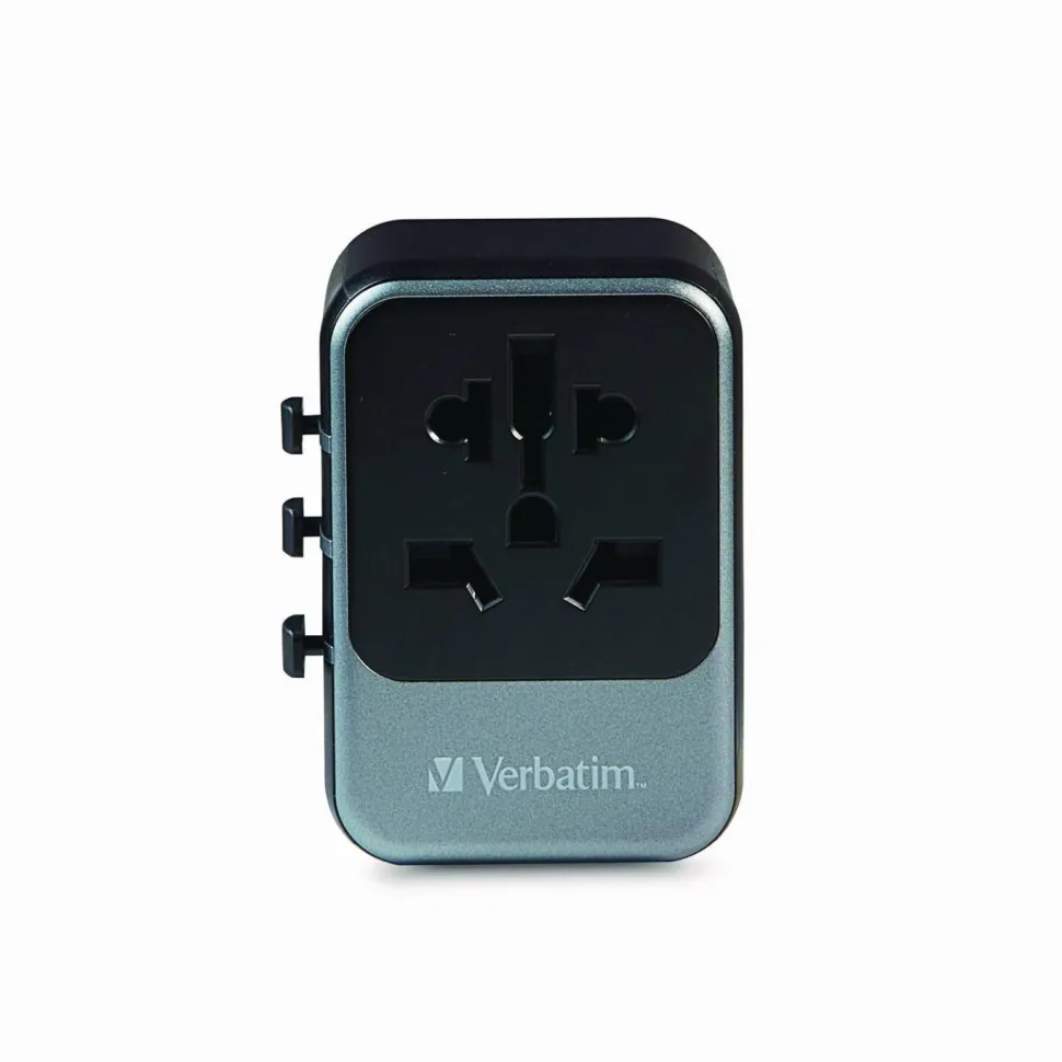 Verbatim UTA-07 Universal Travel Adapter, (3) USB-A, (3) USB-C