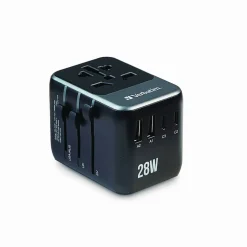 Verbatim UTA-07 Universal Travel Adapter, (3) USB-A, (3) USB-C