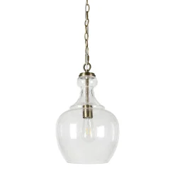 Verona 11" Wide Pendant with Glass Shade in Brass/Seeded