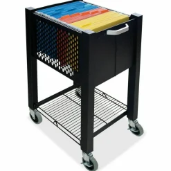 Vertiflex SmartWorx Sidekick Steel File Cart, 27 3/4"H x 15"W x 16 1/2"D, Black