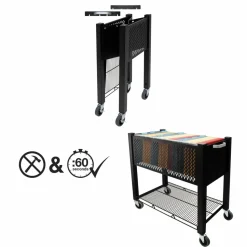 Vertiflex SmartWorx Steel Open-Top Filing Cart, 27 3/4"H x 15"W x 28 3/4"D, Black