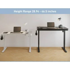 47” Vetra Electric Height-Adjustable Standing Desk, Black, BIFMA Compliant