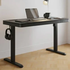 47” Vetra Electric Height-Adjustable Standing Desk, Black, BIFMA Compliant