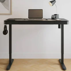 47” Vetra Electric Height-Adjustable Standing Desk, Black, BIFMA Compliant