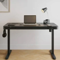 47” Vetra Electric Height-Adjustable Standing Desk, Black, BIFMA Compliant