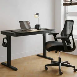 47” Vetra Electric Height-Adjustable Standing Desk, Black, BIFMA Compliant