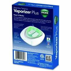 Vicks Waterless Tabletop Vaporizer Plus,1.9 x 5.3 x 7.5, White/Mint Green