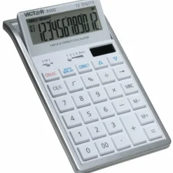 Victor 6400 12-Digit Desktop Calculator, White/Silver