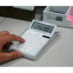 Victor 6400 12-Digit Desktop Calculator, White/Silver