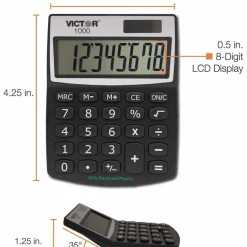 Victor 1000 8-Digit LCD Mini Desktop Calculator