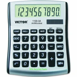Victor 1100-3A Antimicrobial Compact Desktop Calculator, 10-Digit LCD