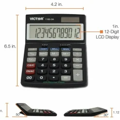 Victor 1180-3A 12-Digit Desktop Calculator With Antimicrobial Protection