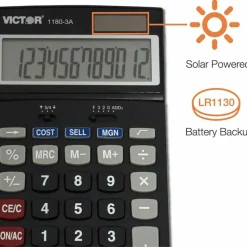 Victor 1180-3A 12-Digit Desktop Calculator With Antimicrobial Protection