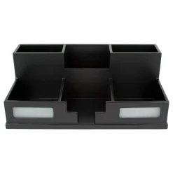 Victor Midnight Black Collection Desk Organizer With Smartphone Holder, 5 1/2