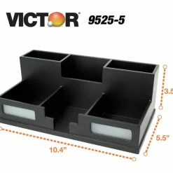 Victor Midnight Black Collection Desk Organizer With Smartphone Holder, 5 1/2