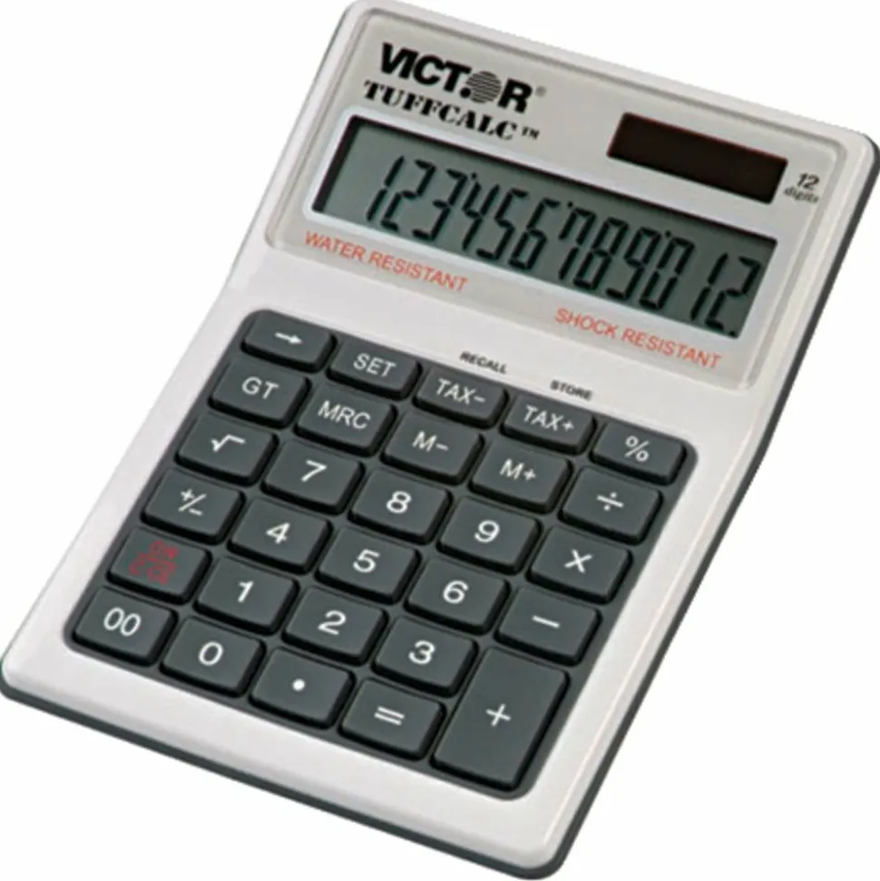 Victor TUFFCALC Desktop Calculator, White