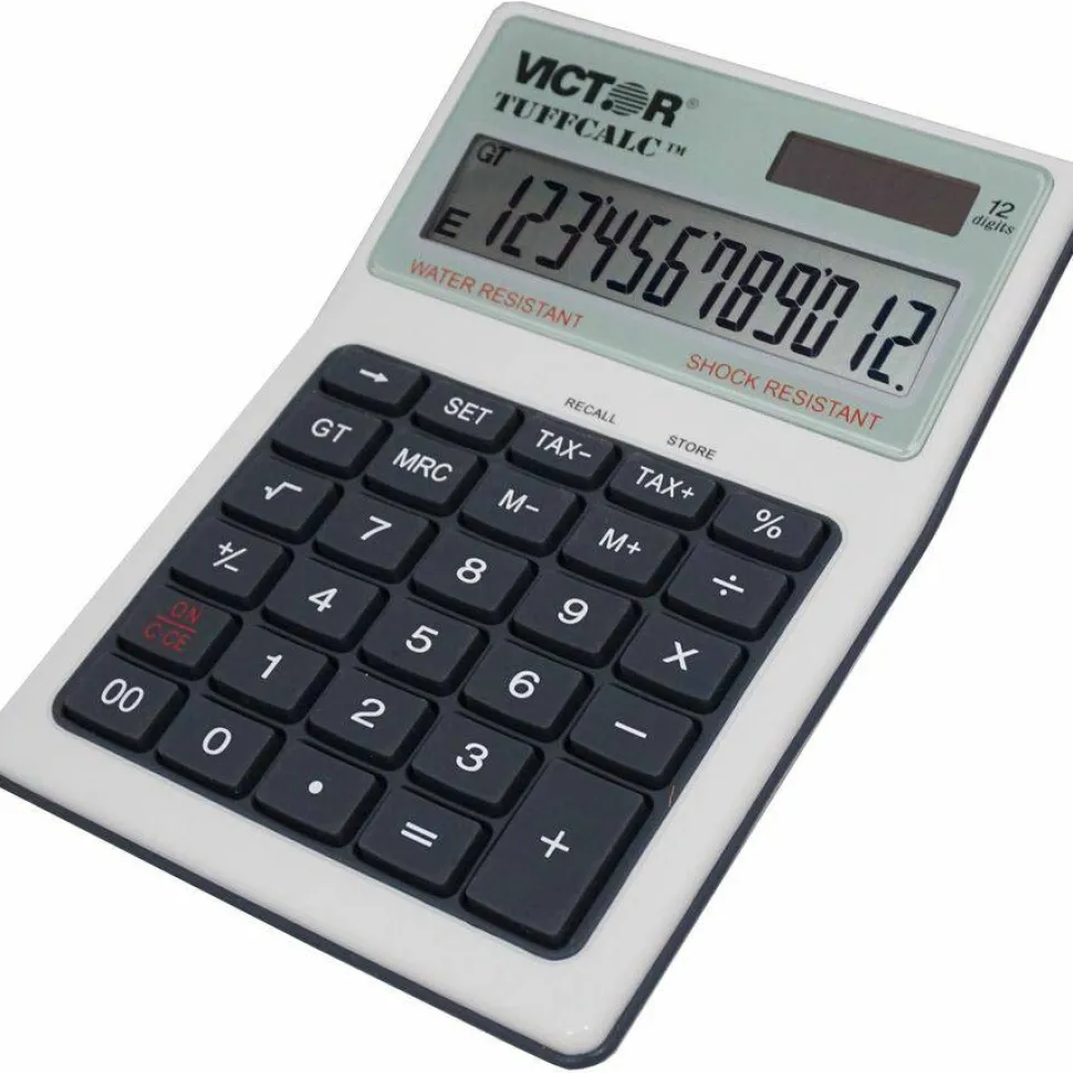 Victor TUFFCALC Desktop Calculator, White