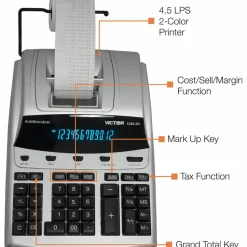 Victor 1240-3A 12-Digit Heavy-Duty Commercial Printing Calculator With Antimicrobial Protection