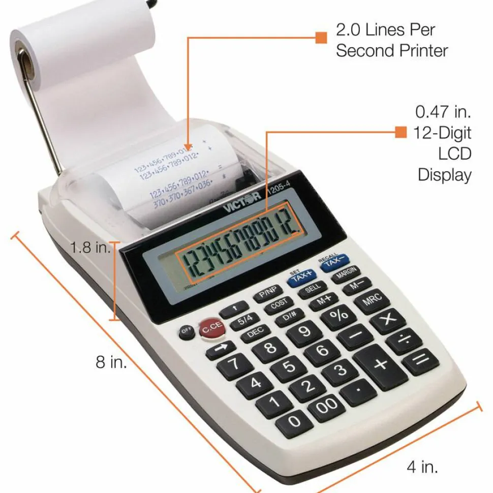 Victor 1205-4 Commercial Desktop Printing Calculator