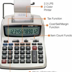 Victor 1208-2 Compact Commercial Printing Calculator