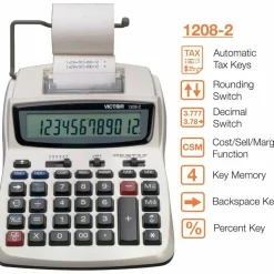 Victor 1208-2 Compact Commercial Printing Calculator