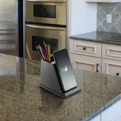 Victor CS100 Wireless Phone Charger with Pencil Cup - Input connectors: USB - 1 Each
