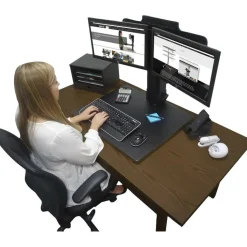 Victor High Rise Dual Monitor Standing Desk Workstation, 28" x 23" x 10.5" to 15.5", Black