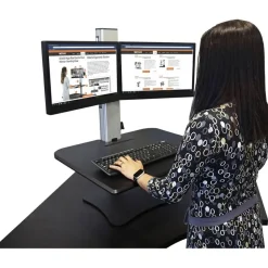 Victor High Rise Dual Monitor Standing Desk Workstation, 28