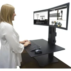 Victor High Rise Dual Monitor Standing Desk Workstation, 28