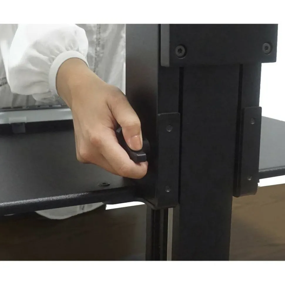 Victor High Rise Dual Monitor Standing Desk Workstation, 28" x 23" x 10.5" to 15.5", Black
