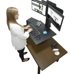 Victor High Rise Dual Monitor Standing Desk Workstation, 28